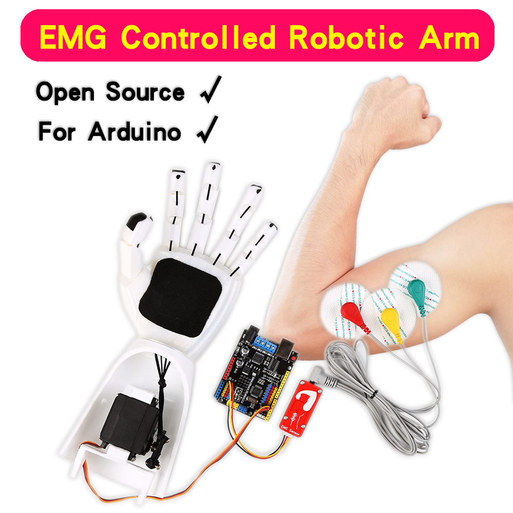 Arduino Robot - 電気ロボットアームセンサー、筋肉信号センサー、arduinoプロジェクト、オープンソース実験室プロジェクト