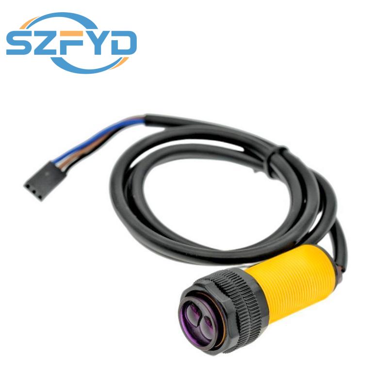 Infrared Obstacle Sensor - スマートカーロボット E18-D80NK 赤外線障害物回避光電センサー近接スイッチ 3-80 センチメートル検出範囲調整可能
