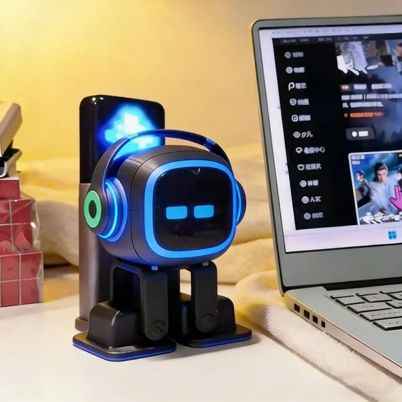 Ros Robot - 新しいEMO AIロボットインタラクティブデスクトップコンパニオン、充電式スケートボード、多言語スマートチャット、ダンス機能搭載、子供向けギフト
