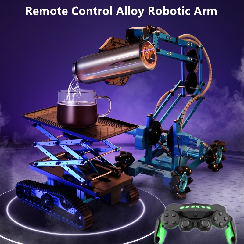 Robot Arm Metal - リモートコントロール合金車メカマニピュレーター発射弾丸トラックオールラウンド2.4G歩行多機能ロボットアームRCカートラック oy