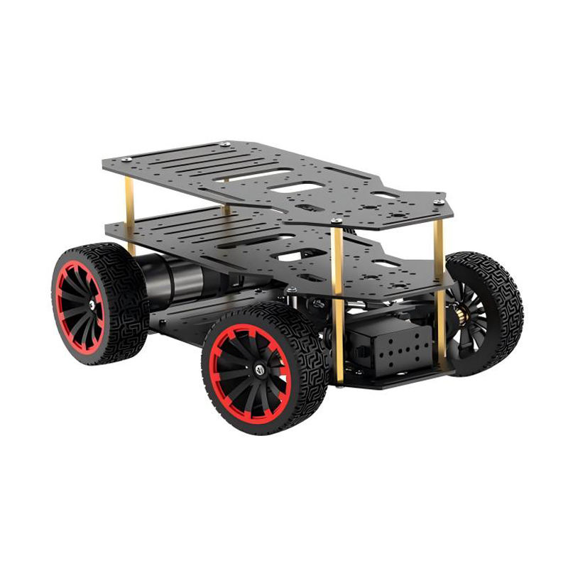 Arduino Robot - 5 キロ負荷 4WD ロボットカー金属アッカーマン RC シャーシデュアルエンコーダモーター前輪サーボステアリングプログラマブルロボット