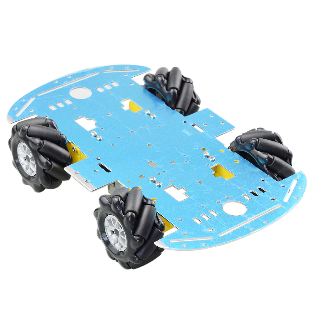 アルミメカナムホイールオムニロボットカーシャーシキット 4  - Arduino Robot のレビューと価格