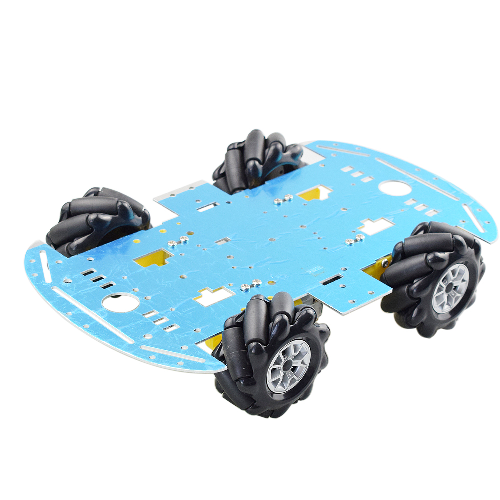 アルミメカナムホイールオムニロボットカーシャーシキット 4  - Arduino Robot のレビューと価格