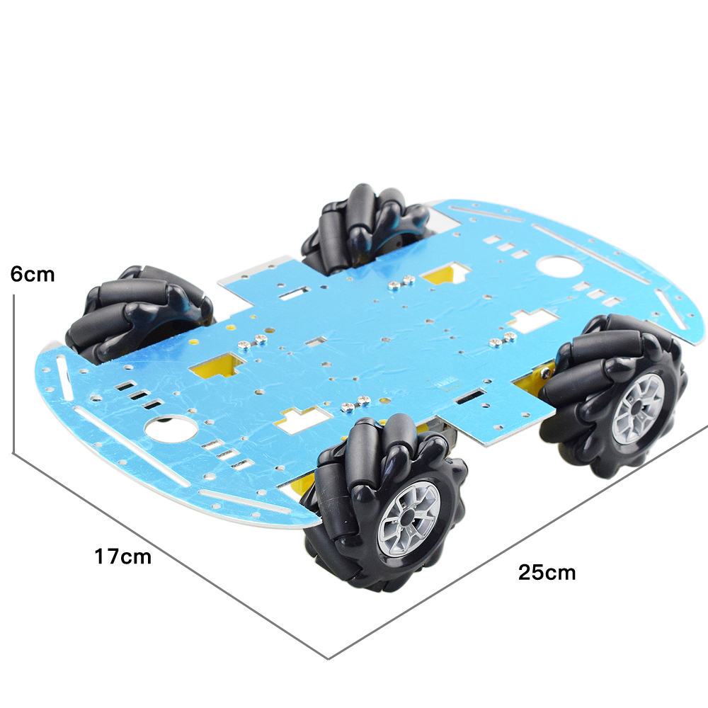 アルミメカナムホイールオムニロボットカーシャーシキット 4  - Arduino Robot のレビューと価格