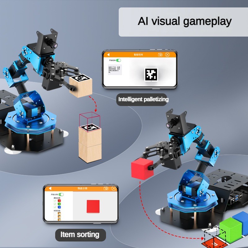 6軸のロボットアーム。サーボクロー、AIビジュアル、FPVカ - Ros Robot のレビューと価格