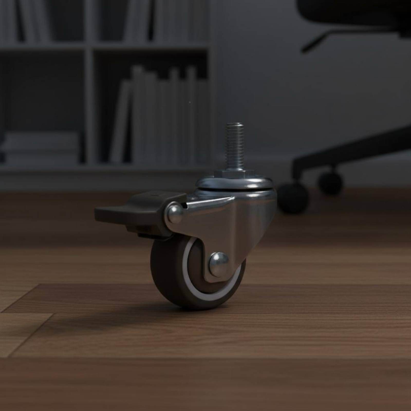 ネジ付きステムキャスターホイール床に優しいブレーキキャスター - Caster Wheel のレビューと価格