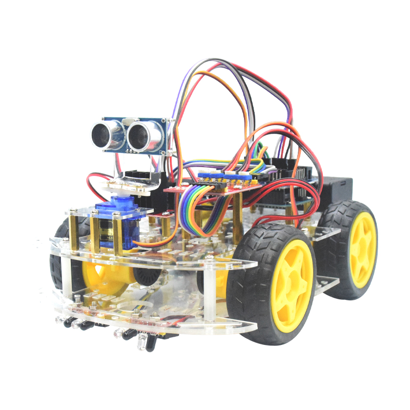 超音波回避追跡機能付き4WDスマートロボットカーシャーシキッ - Microbit Robot のレビューと価格