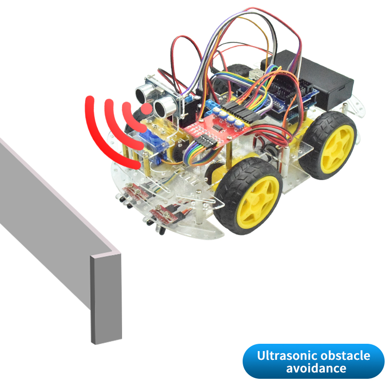 超音波回避追跡機能付き4WDスマートロボットカーシャーシキッ - Microbit Robot のレビューと価格