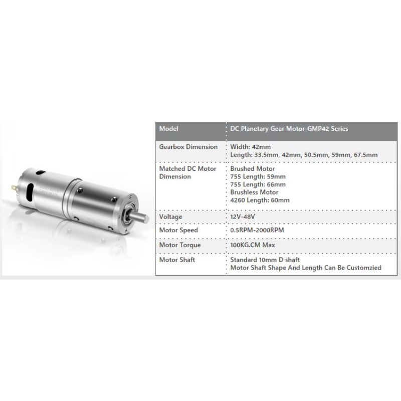 高トルク・高効率 12V 24V 48V 42mm DC遊星 - Dc Motor 12V のレビューと価格