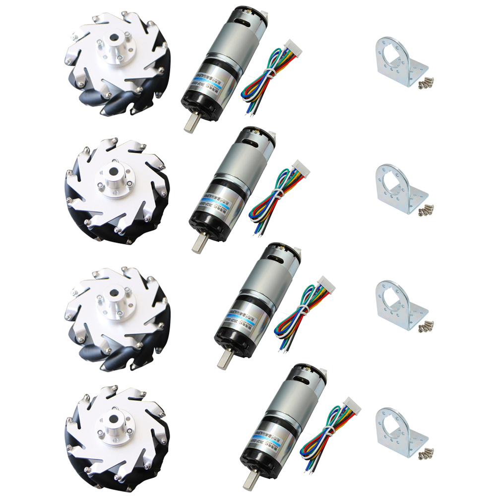 Mni mecanumホイール4個,24v 127 w 12 - Arduino Robot のレビューと価格