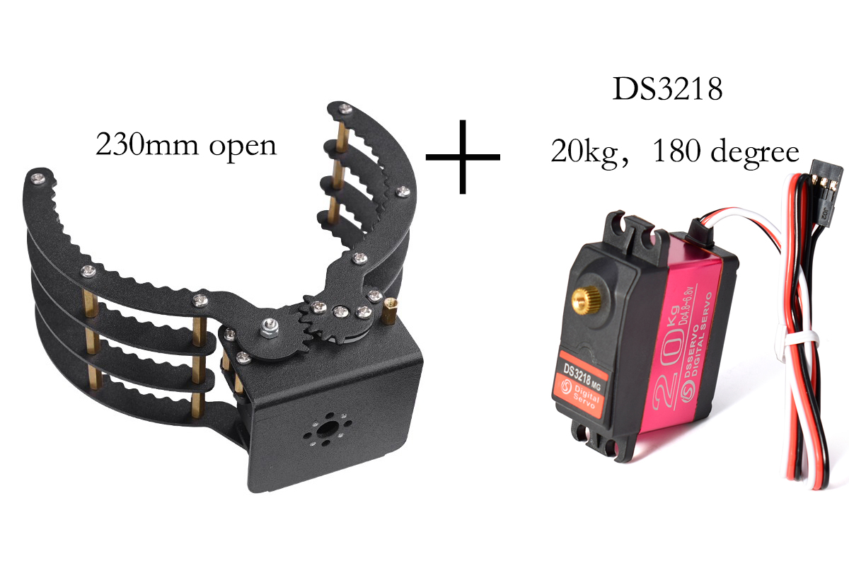 230mmの開口部を持つ機械式クロー（把持具）。MG996  - Robot Gripper Claw のレビューと価格